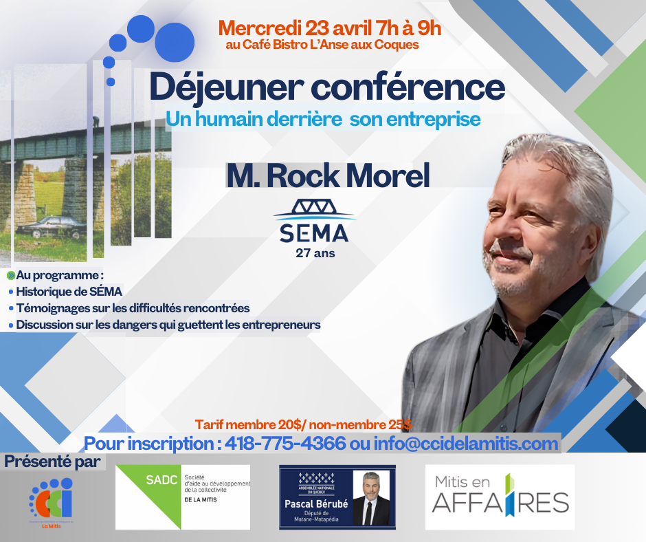 Déjeuner-conférence au Café Bistro L'Anse aux coques